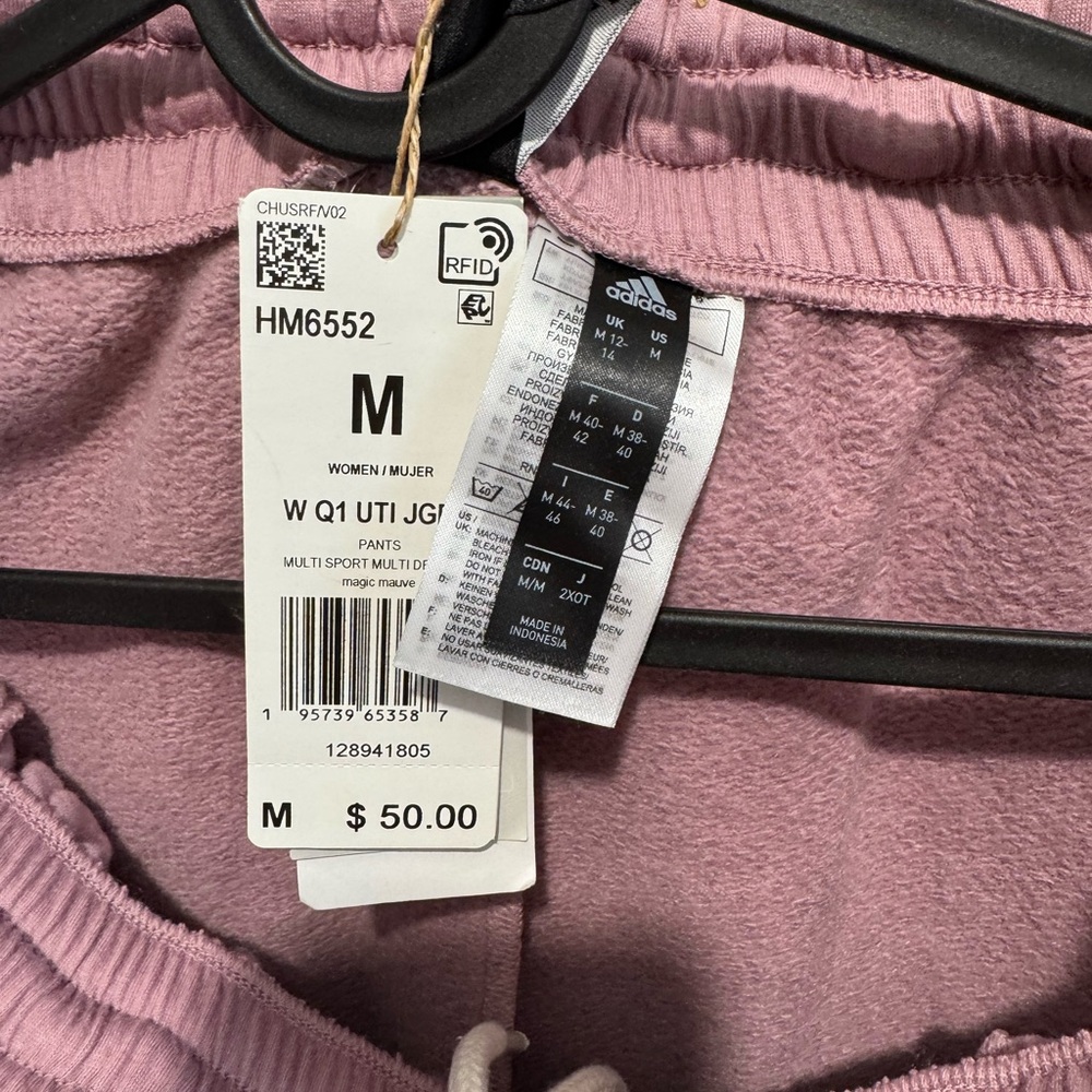 Adidas Women's Pink/Purple Sweatpants M (Large fit)